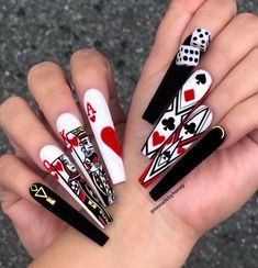 Vegas Nail Art, Las Vegas Nails, Nails Design With Rhinestones, Beautiful Nail Designs, Acrylic Nails Coffin, Luxury Nails, Coffin Nails Designs, Fire Nails