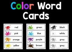 color word cards with different colors on them