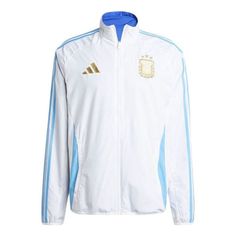 adidas Argentina Anthem Jacket Asia Sizing 'White Blue' IW0219 Limited Edition Sneakers, Apparel Shop, Sports Sneakers, White Blue, Limited Edition, Ootd, Football, Adidas, Sports