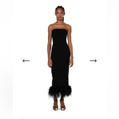 Wore Once For A Wedding, Size 6 Black Strapless Dress With Feathers, Black Dress, Colorful Dresses, Midi Dress, Womens Dresses, Dresses, How To Wear, Black, Color