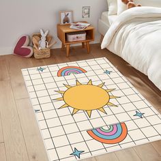 Rainbow and Sun Patterned Soft Children's Rug - Baby Rug, Play Rug and More! As WorldOfCarpetsShop, we offer a rainbow and sun patterned soft children's rug that will add happiness and color to your children's rooms and at the same time, where they can play in a comfortable and safe environment. This specially designed rug stands out not only with its elegance and fun patterns, but also with its comfort. The moment your babies and children feel its soft texture, they will love this rug! 🌈 Color Nursery Theme Neutral, Sun Rug, Room Pastel, Area Rug Colorful, Baby Rug, Nursery Carpet, Nursery Boho, Pastel Nursery, Colorful Area Rug