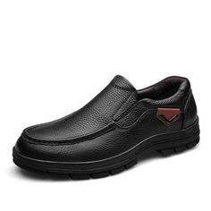 business moccasin slip on genuine leather shoes Leather Loafers With Slip-resistant Round Toe, Slip-resistant Leather Loafers With Round Toe, Black Leather Slip-resistant Loafers, Business Slip-resistant Round Toe Loafers, Black Casual Business Walking Shoes, Black Casual Walking Shoes For Business, Black Slip-on Leather Shoes With Slip-resistant, Leather Walking Shoes With Round Toe For Business, Casual Black Moc Toe Walking Shoes