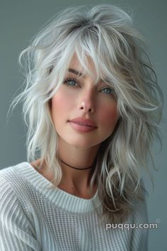 Shag Hair Styles For Fine Hair, Mid Length Shag, Mullet Haircuts, Hai Styles, Women With Long Hair, Shaggy Layers, Modern Shag, Dark Ombre