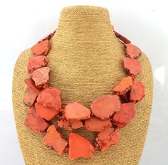 🌟We will package your necklace with beautiful silk bag.(Random color ) ♥Material: Turquoise  ♥Model:TN03 ♥ Beads Size: 25x35mm  (Approx) ♥Necklace Length:20-21 inches ♥ Shape:Slab ♥ Color:  Orange ♥ Body: please look at picture ♥All measurements approximate ♥After we receive your order, we will choose the best quality pearl design necklaces, bracelets, and earrings for you. ♥We can customize necklaces, bracelets, or earrings for every pearl in our store. ♥If you have any special requirements, please contact me directly. ----------------------------------------------- 📢 Delivery Time: ❤Normally, your package will be shipped within 2 working days (excluding holidays in China). ❤The normal shipping time is approximately 2-4 weeks. ❤The shipping time for Express is approximately 5-7 working Chunky Turquoise Necklace, Handmade Beaded Necklace, Turquoise Statement Necklace, Gift For Mom Christmas, Pearl Necklace Designs, Pearl Necklace Wedding, Pearl Jewelry Wedding, Turquoise Bead Necklaces, Handmade Beaded Necklaces