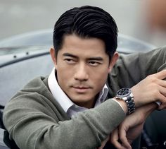 Mr. Aaron Kwok Fu-Shing   Actor, singer and dancer... Modern Short Hairstyles, The Quiff, Side Part Hairstyles, Asian Man