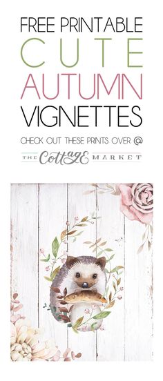 an advertisement for a coffee shop with the words free printable cutie autumn vignettes