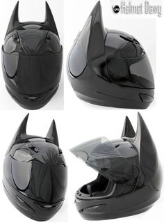 the helmet is designed to look like batman's face