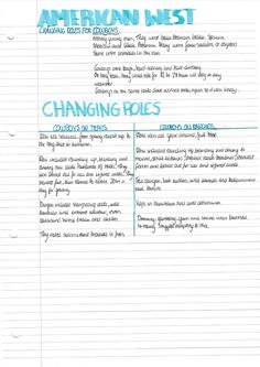 a handwritten note with the words changing roles written in blue ink on white paper