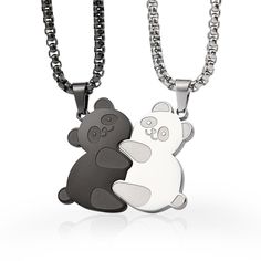 PRICES MAY VARY. 🐼 DESIGN: Symbols of cuteness and there is nothing more adorable than a panda bear, a unique gift for any Panda fan! 🐼 PURPOSE: Panda embrace necklaces represent harmony and love, symbolize the bond between you and your loved ones and a reminder of the enduring affection you share. Pretty gift for your best friends. 🐼 MATERIAL: The adorable panda necklace was made from stainless steel which is popular in the U.S.A. for durability, and resistance to rusting, tarnishing, changi Panda Pendant, Panda Necklace, Couples Necklace, Design Symbols, Necklaces Gift, Necklace Cute, Loving Gifts, Couple Necklaces, Dad Daughter