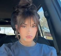 Hair Updo With Fringe, Soft Wispy Bangs With Curtain Bangs, Ghost Cut Hair, Hats With Bangs, Bottle Neck Bangs Hair, Hairstyles With Long Bangs, Selena Gomez Bangs, Oval Face Bangs, Haircuts For Long Hair With Layers