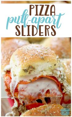 pizza pull apart sliders with cheese and tomatoes