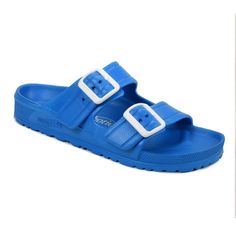 Get ready for the ultimate summer beach experience with the Arcus slides, designed with double adjustable straps for a personalized fit. These water-friendly sandals are available in vibrant colors perfect for the summer season. Featuring low arch support, they ensure comfortable wear whether you're lounging by the beach or enjoying a sunny day out. Pack Arcus slides for your next beach trip or slip them on for casual outings, ensuring you stay stylish and comfortable all day long. Embrace the f Beach Sport Sandals With Adjustable Strap, Summer Beach Sport Sandals With Buckle Closure, Adjustable Comfortable Jelly Sandals For Vacation, Blue Non-slip Slides For Vacation, Non-slip Blue Slides For Vacation, Casual Beach Sport Sandals With Adjustable Fit, Casual Sport Sandals With Adjustable Fit For Beach, Adjustable Fit Casual Beach Sport Sandals, Casual Sport Sandals With Adjustable Strap For Vacation