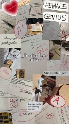 the collage shows many different types of writing