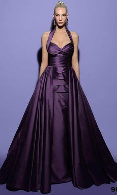 Tarik Ediz Dresses & Gowns for Sale Online | Couture Candy Tafetta Dress, Purple Evening Gowns, Long Fitted Dresses, Tarik Ediz, Taffeta Fabric, Vantage Point, Unique Prom Dresses, Red Turquoise, Quince Dresses