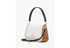 Designed for a classic flap silhouette in colorblocked pebbled leather our Hudson bag is sure to become an everyday favorite. | Kate Spade Hudson Colorblocked Convertible Flap Shoulder Bag, Parchment Kate Spade Bag, Kate Spade New York, Pebbled Leather, Classic Flap, Continental Wallet, Cross Body Handbags, Convertible, Zip Pockets, Kate Spade