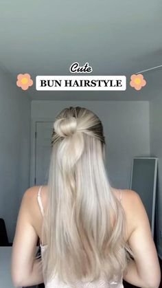 2014 Gmc Sierra 1500, Girls Hair Styles, Quick Bun, Half Pony, Cute Bun, Cute Bun Hairstyles, Morning Hair, Styled Hair, Style Hacks