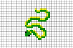 a cross stitch pattern with the letter c in green and yellow