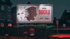 a large billboard with the words dracula on it