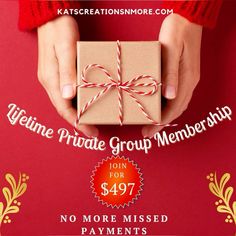 a person holding a brown box with a red ribbon around it and the caption reads valentine pride group member $ 477 no more missed