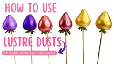 how to use lustre dusts on cake pops or marshmallows for candy