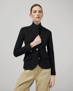 Blazers Black, Cool Coats, Lightweight Blazer, Slim Fit Blazers, Wide Leg Linen Pants, Fitted Blazer, Blazer Black, A Stand, Athletic Fits