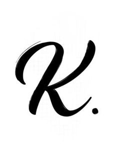 the letter k is made up of black brush strokes