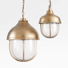 North Large Brass Cage Pendant Light by Leanne Ford + Reviews | Crate & Barrel Antique Island, Leanne Ford Interiors, Gravel Drive, Milk Glass Pendant Light, Antique Pendant Light, Bronze Pendant Light, Cage Pendant Light, Cage Light, Lantern Floor Lamp