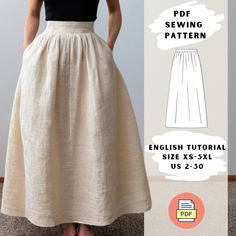 the sewing pattern for this skirt is easy to sew, and has an attached waistline