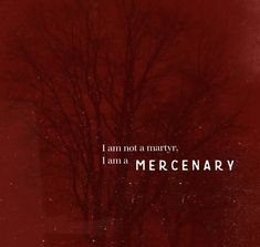 the words i am not a party, i am a mercenary on a red background