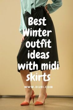 Winter Midi Skirt Outfit, Denim Midi Skirt Outfit, Outfits For Short Women, Midi Skirt Winter, Warm Tights, Skirts Ideas, Fashionista Outfits, Chunky Sweaters