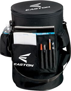 a black cooler bag with pens and markers in it