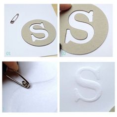 the letters are cut out and placed on top of each other to make letter stencils