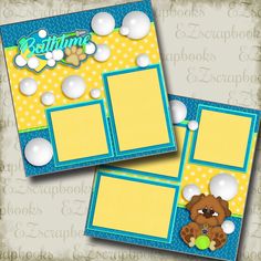 Bathtime - 3132 - EZscrapbooks Scrapbook Layouts dogs, Pets Dog Scrapbook Layouts, Pet Scrapbook Layouts, Scrapbooking Retreats, Dog Scrapbook, Scrapbook Design Layout