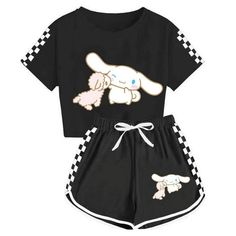 Sanrio Cinnamoroll Kids T-Shirt Summer Cartoon Printing Boys Girls Short Sleeve Tops Shorts Set Casual Sports Children Clothing - Walmart.com Shirts And Shorts, Summer Cartoon, Tee Shirt Fashion, Cartoon Shirts, Sportswear Fashion, Cartoon Outfits, Sanrio Kuromi, Kids Clothes Boys, Kids Outfits Girls