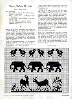 an old cross stitch pattern with elephants and giraffes in black on white