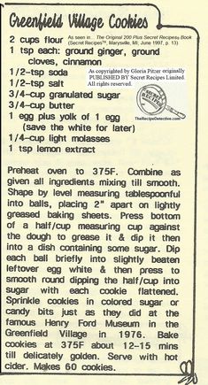 an old recipe is shown with instructions for making cookies