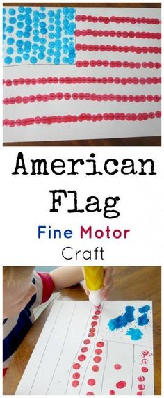 an american flag fine motor craft for kids to do with the colors of the american flag