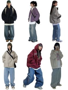 Autumn Outfits Japanese, Street Style Baggy Clothes, Outfits With Windbreakers, Winter Fashion Streetwear, Street Wear For School, Casual Streetwear Outfit Ideas, Baggy Outfits For Winter, Very Baggy Clothes, Japanese Tomboy Outfits