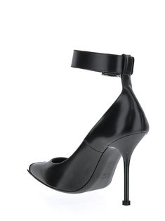 Alexander McQueen high heels in black leather with pointed toe. The item is featured by buckle detail and silver-tone hardware. Composition: 100% LEATHER Evening Heels With Silver-tone Hardware And Pointed Toe, Pointed Toe Heels With Silver-tone Hardware For Evening, Pointed Toe Calf Leather Heels With Buckle Closure, Pointed Toe Calf Leather Heels With Buckle, Leather Heels With Silver-tone Hardware And Pointed Toe, Luxury Business Heels With Buckle Closure, Calf Leather Ankle Strap Heels For Business, Evening Heels With Silver-tone Hardware, Chic Heels With Silver-tone Hardware And Ankle Strap