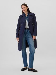 Modern Trench Coat, Navy Uniforms, Utility Pants, Leather Trench Coat, Work Outfits Women, Outfits Women, Work Outfits, Lapel Collar, Tie Belt