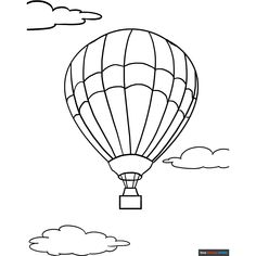 Hot Air Balloon Coloring Page - Free & Printable Coloring Sheet