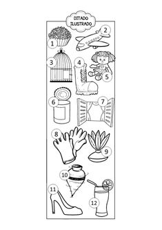 a bookmark with different things on it and numbers in the bottom right hand corner