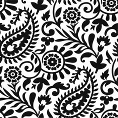 a black and white floral pattern