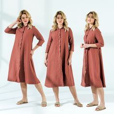 129.00 USD Linen - Collared Linen Shirt Dress | 3/4 Sleeve, Relaxed Fit | Belt | Pockets | - 1002-3 - Mothers Day Gift - Gift for Her Somehow the picture of a soft smile on a warm summer's day, this Handcrafted Artisan Linen Dress is a breath of fresh air, filled with style, illumination, and luxury! Flowing & Fabulous: Designed with a modern fluid style in mind, this is the embodiment of a warm breeze and soft smile. Bright in spirit and color both! Multi-Styled: Working with or without… Linen Belt, Soft Smile, Linen Loose Dress, Shirt Dress With Belt, Linen Tunic Dress, Black Linen Dress, Ruffled Tunic, Summer Linen Dresses, Linen Shirt Dress