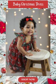 Introducing the Baby Christmas Dress in Red and Green Plaid – a must-have for this magical season!  Dress your little one in the sweetest holiday style and let them be the envy of every Christmas party. Don't wait any longer – click to discover the cutest outfit of the season! Baby Winter Dress, Baby Christmas Dress, Dresses For Babies, Kids Christmas Dress, Green Plaid Dress, Toddler Christmas Dress, Christmas Dress Baby, Cute Christmas Outfits, Christmas Dresses