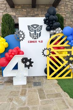 🚀🤖 Set the stage for an epic celebration with a Transformers Party Backdrop! Featuring vibrant colors and iconic characters, this backdrop will bring the excitement of the Autobots and Decepticons to your party. Perfect for photos and creating an unforgettable atmosphere. Let's make your little one's birthday a high-energy adventure! 🎉✨ #TransformersParty #PartyBackdrop #KidsBirthday #EpicCelebration #PartyDecor #MemorableMoments Transformers Decorations, 4th Birthday Party For Boys, Baby Activities 1 Year, Transformers Party, Transformers Birthday Parties, Transformer Party, Transformer Birthday, Party Backdrop, 4th Birthday Parties