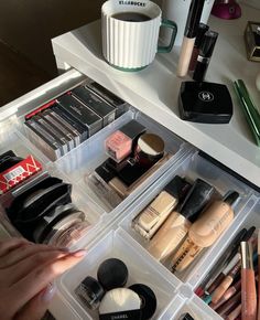 Makeup Drawers Organisation, Counter Makeup Organization, Cabinet Makeup Organization, Drawer Makeup Organization, Makeup Organization Drawer, Makeup Organization Bathroom Counter, Vanity Makeup Organization, Bathroom Counter Makeup, Makeup Organization Aesthetic