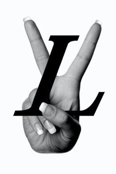 a person making the v sign with their fingers in front of white background, black and white photo