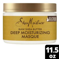 SheaMoisture Raw Shea Butter Deep Moisturizing Masque is a deep conditioning and hydrating hair mask that provides intense hydration to hair and locks in moisture for stronger, healthier hair. This mask treatment replenishes moisture and fortifies follicles for healthier-looking hair. Our deep conditioner for curly hair is perfect for revitalizing over-processed hair, damaged hair, or color-treated hair. Formulated with Raw Shea Butter, Sea Kelp and Argan Oil, this deep conditioner hair masque i Curly Hair Deep Conditioner, Moisturizing Hair Mask, Deep Hair Conditioner, Shea Butter Hair, Moisturizing Hair, Hydrating Hair Mask, Raw Shea Butter, Hair Masque, Hydrate Hair