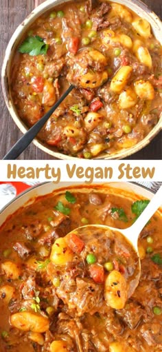 Hearty Vegan Stew Recipe • Veggie Society Vegan Lao Food, Vegan Stew Recipes Slow Cooker, Slow Cooker Plant Based, Low Calorie Plant Based Recipes, Vegan Meals You Can Freeze, Chunky Vegan Soup, Vegan Slow Cooker Recipes Healthy, Vegan Recipes Slow Cooker, Vegetarian Brunswick Stew